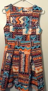 Forever 21 Geo Printed Skater Dress